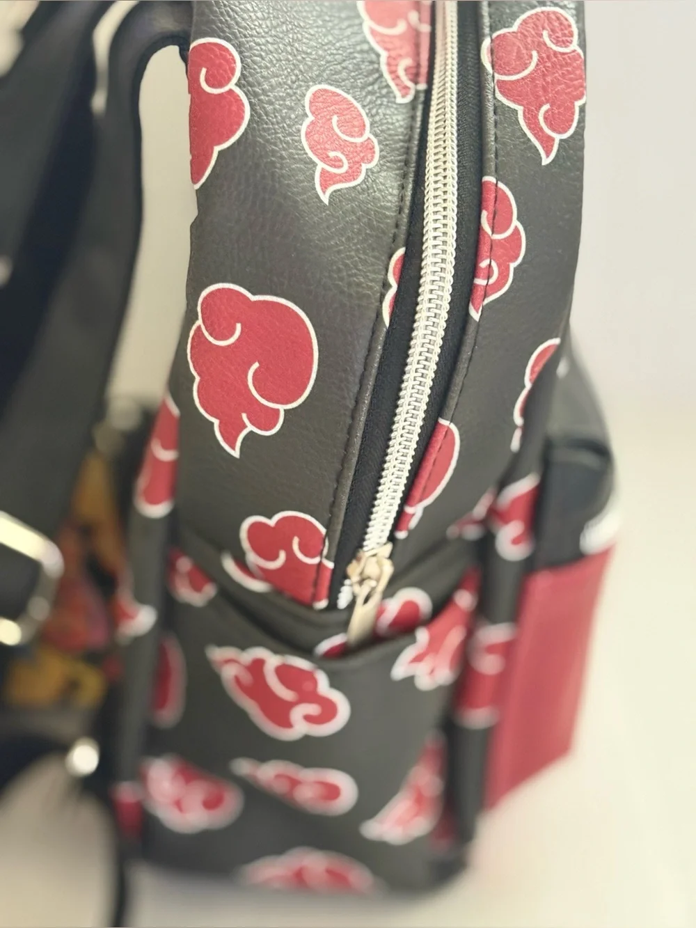 Naruto Shippuden Akatsuki Faux Leather red cloud chibi mini backpack Concept One